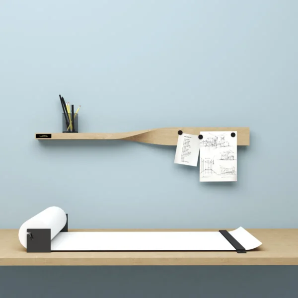 Twist shelf wandplank oak design Shakir en Bryzek voor Lawa Design